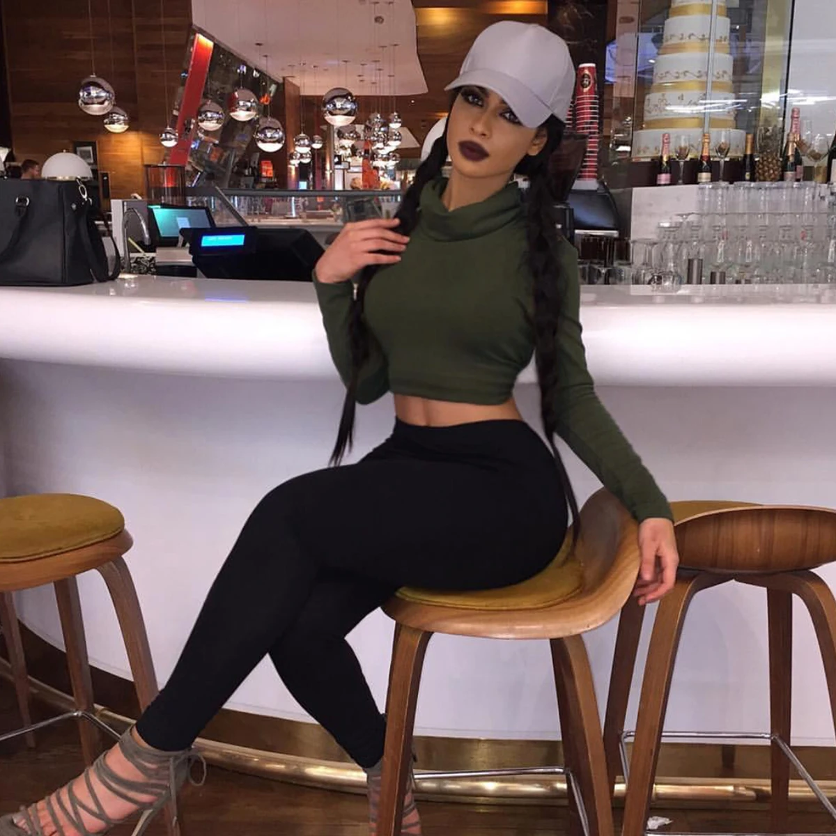 Custom Long Sleeve High Neck Solid Color Women Sexy Tight Fashion Woman Blouses Compression Women Autumn