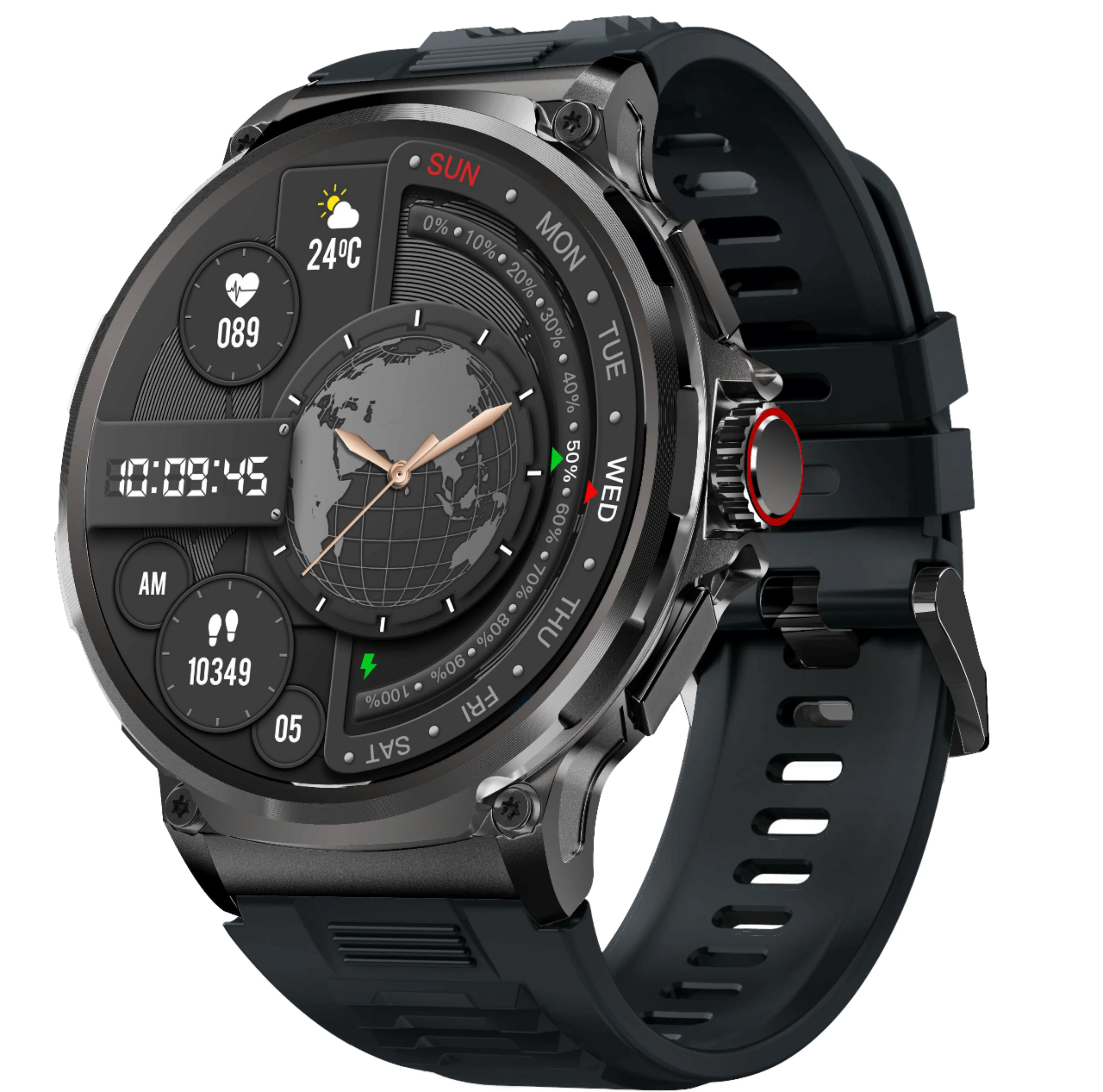 2026 Dafit Men's Smartwatch V69 Large 1.85-inch IPS Display IP68 710mAh Battery RTL8763E Chip BT Call APP Heart Rate Magnetic