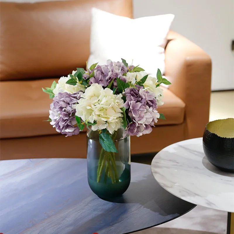 9 Stück Künstliche Hortensien - Realistische Kunstblumen 37cm Für Deko