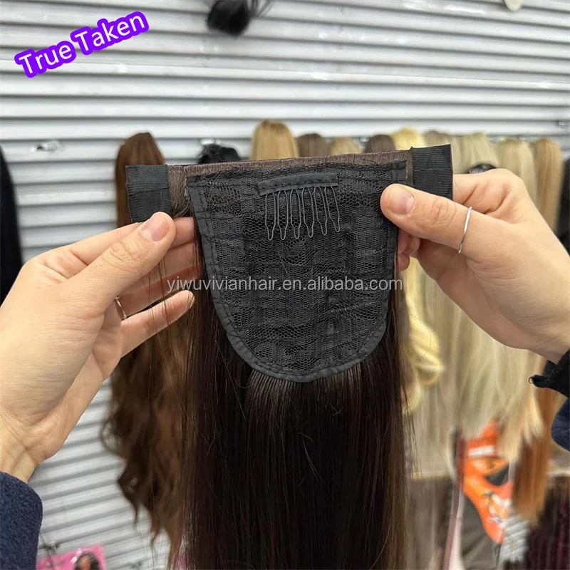 Vivian Top Synthetic Yaki Velcroponytail Human Hair Hand Feel Clip