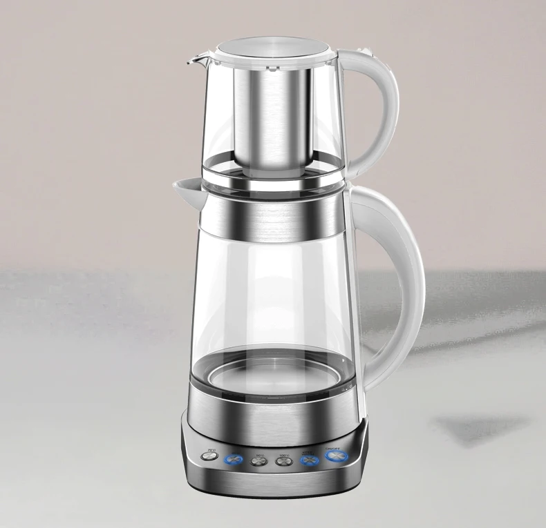 Samovar Turkish Tea Pot with Filter Led Display Coffee Maker for Temperature Control Glass Tea Kettle