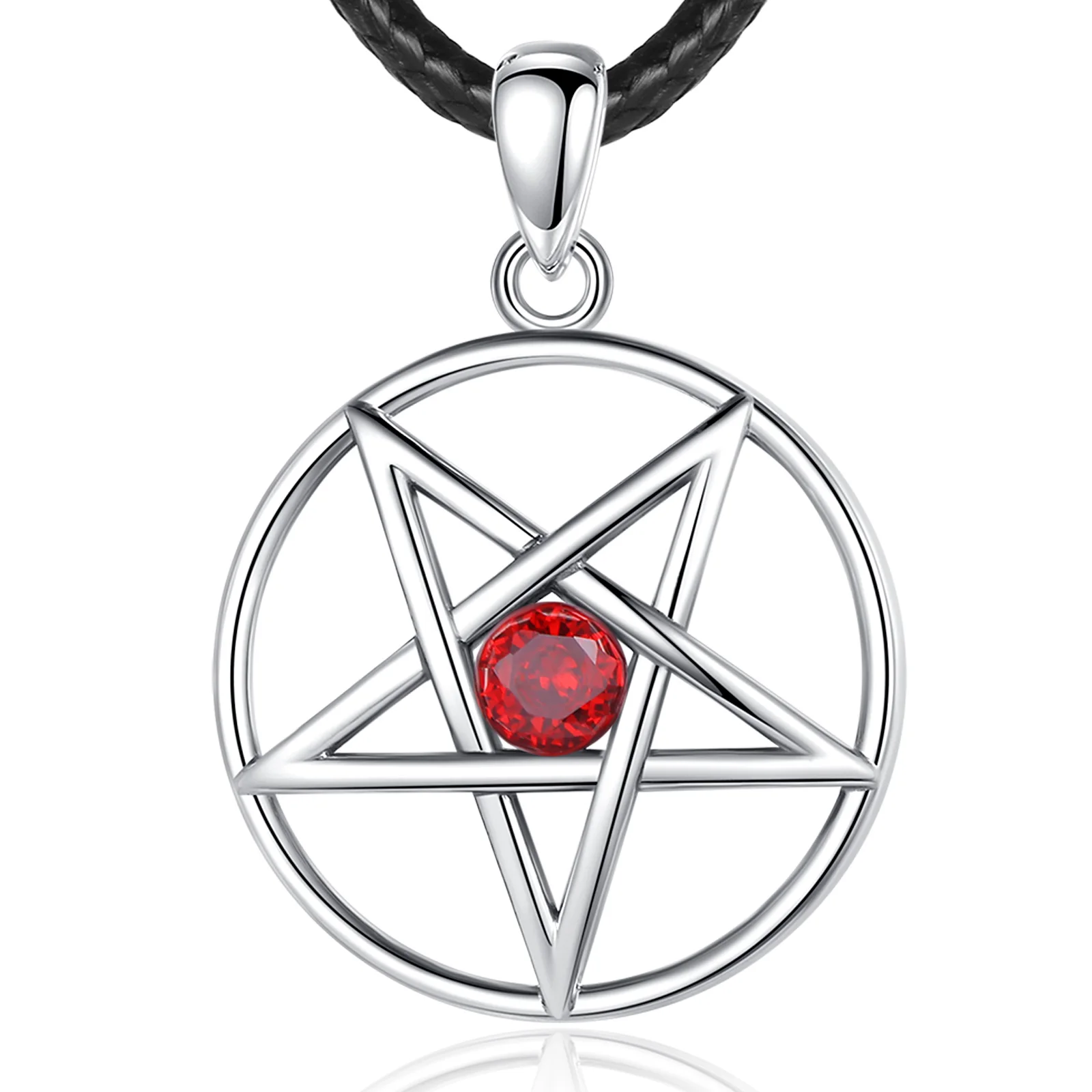 Sterling Silver Inverted Pentagram Pendant | 1.5 Inch Diameter, 9.87g, Made In USA - View #2