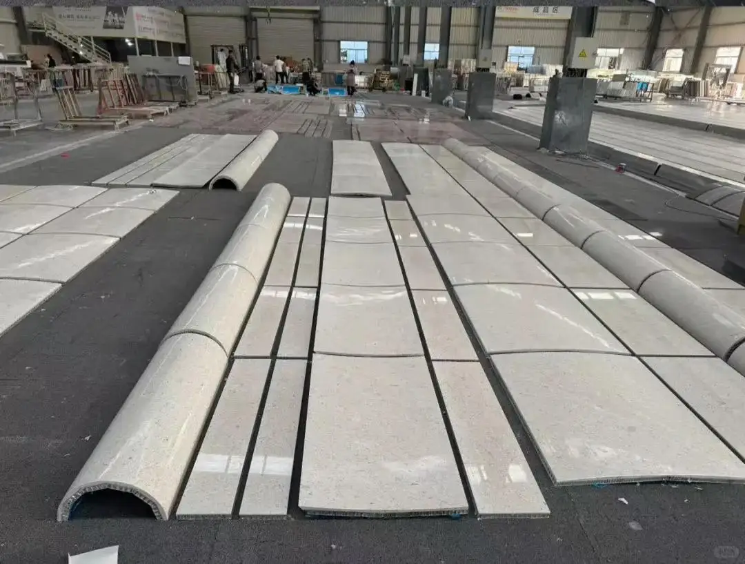 product natural beige marble wall cladding high quality natural marble aluminum honeycomb composite marble aluminium cladding exterior-3