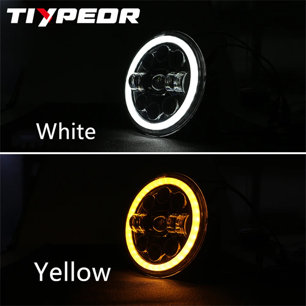 product tiypeor 7inch round universal motorcycle super bright drl led headlight car auxiliary fog light-10