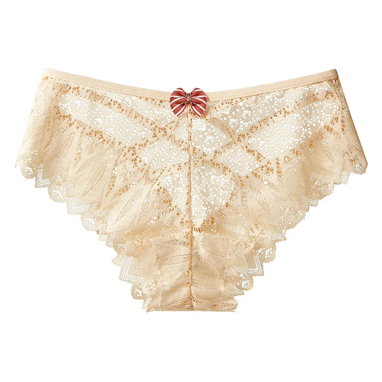 Sexy Mid Waist Lace Lace Bow Cross Strap Women's Triangle Pants aperçu 2