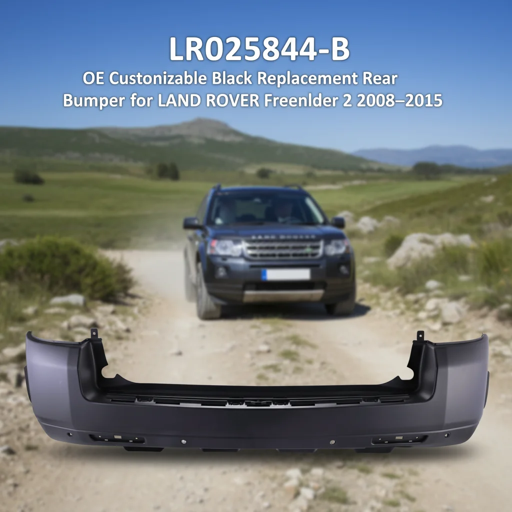 LR025844-B PP+EPDM-20 OE New Customizable Black Screw-On Replacement Rear Bumper for Freelander 2