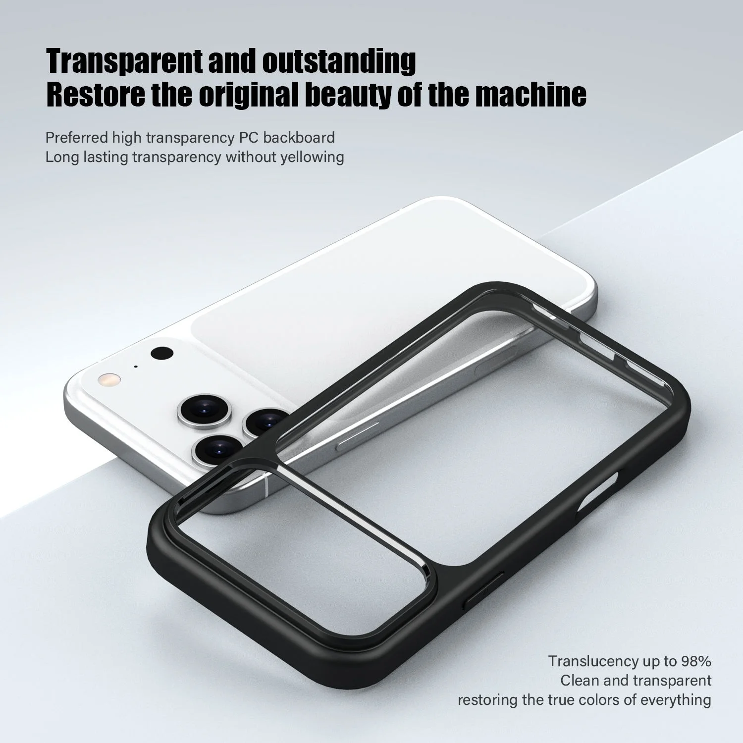 product laudtec shockproof phone bumper cover crystal clear hard back soft tpu frame phone case for iphone 17 17 pro max 17 pro 17 air-6