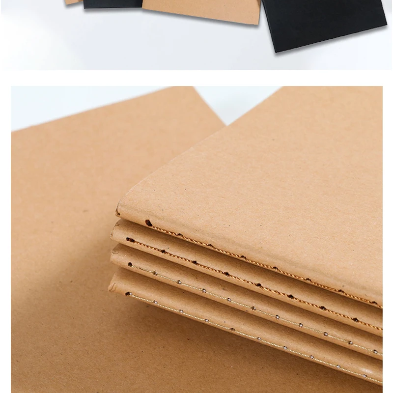 Soft kraft paper cover a6 notebook sew binding journal A5 grid notebook