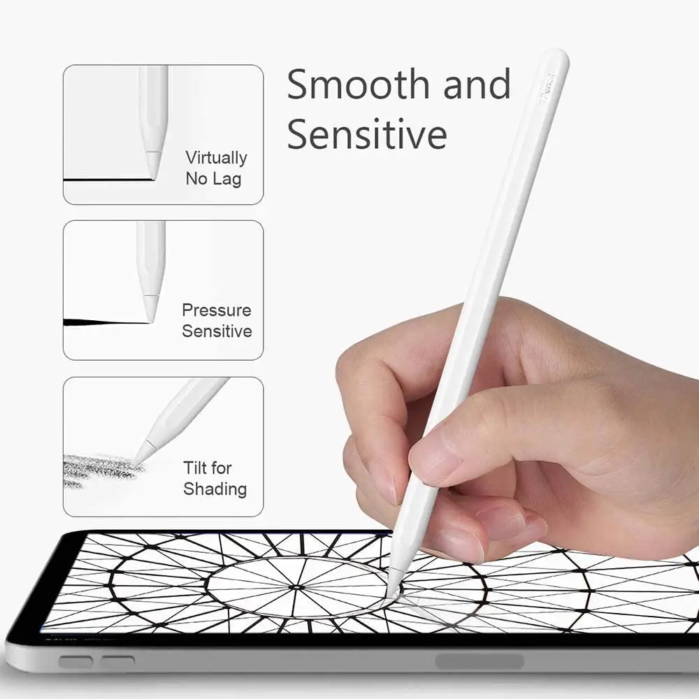 Мягкие демпфирующие наконечники Paperfeel, Замена для Apple Pencil 1-го поколения и 2-го поколения, наконечники для ручки с шумоподавлением для iPad Pro(2B)