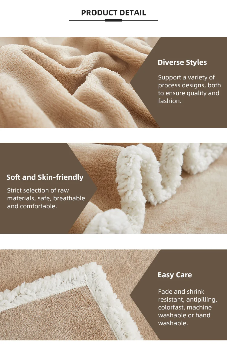 Manufacturer Custom Luxury Fabric Wholesale Double Layer Fleece Sherpa