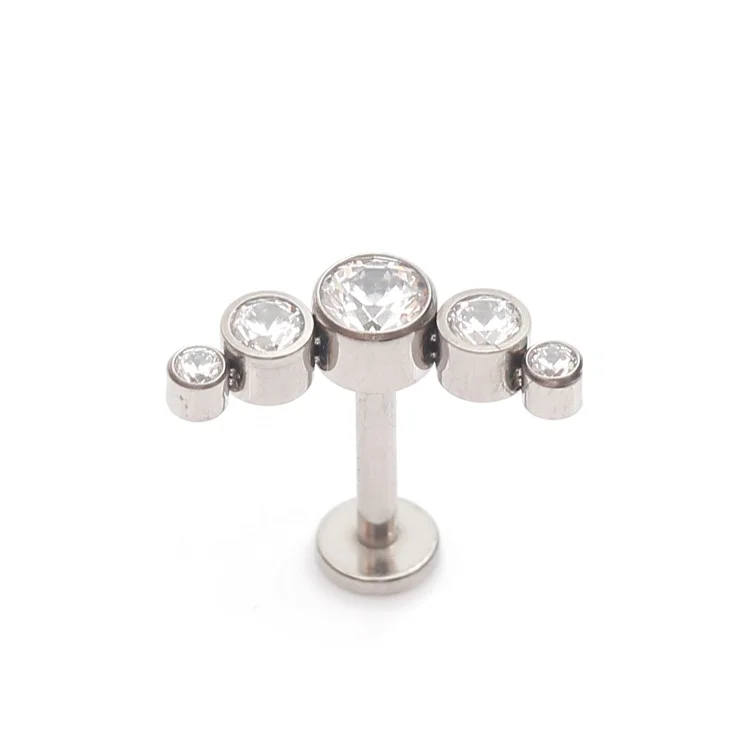 16g 3mm Flat back labret stud earring 