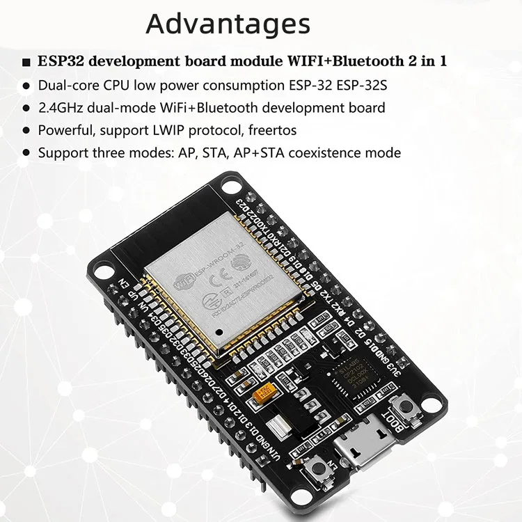 Scheda Di Sviluppo ESP32 ESP-WROOM-32 Con USB-C - Doppio Nucleo, WiFi E Bluetooth, 38 Pin - Foto 4