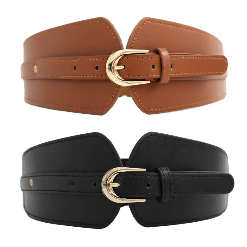 Wide Waist Belt Wide Leather Belts For Dresses Bow Design Elastic - Main Image