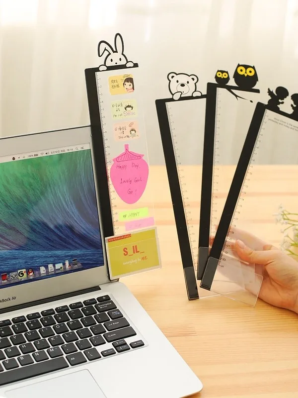 4 Pieces Monitor Message Board, 11" Computer Monitor Sticky Note Holder