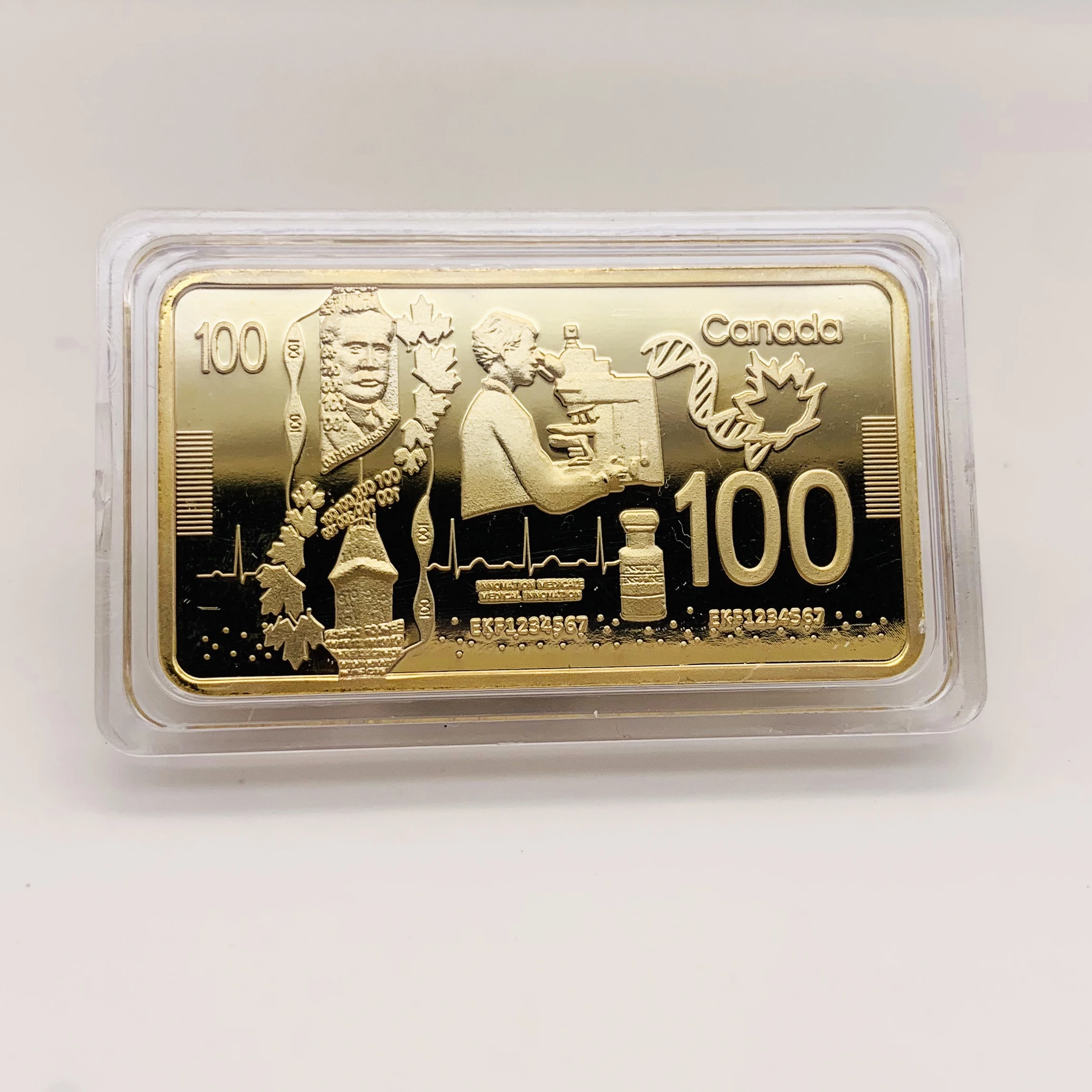 스틸 메탈 캐나다 메이플 리프 기념 대통령 스퀘어 코인 커스텀 골드 도금 바