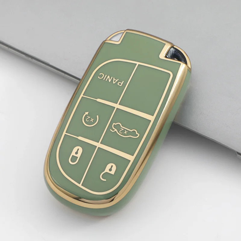 Dodge Jeep Keyless Remote Fob Cover Key Case Protector Bag Holder for Jeep Grand Cherokee Dodge Challenger Charger Dart Durango