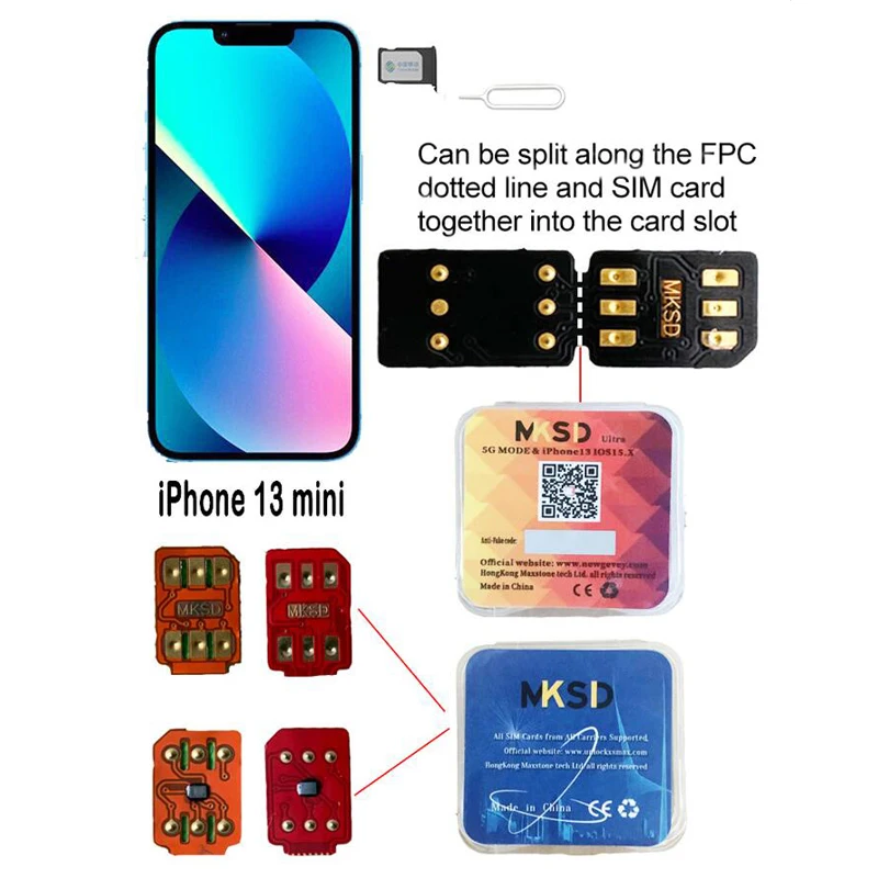 China Wholesales For mksd ultra 5G SIM CARD for 6s 7/8 x xs max 11 13 pro max IOS 15.0 IOS 16.0 IOS 15.7 Support new system