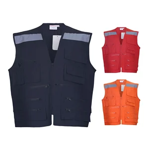 Work High Visibility Reflective Safety Vest Multiple Pockets  Workwear Vest