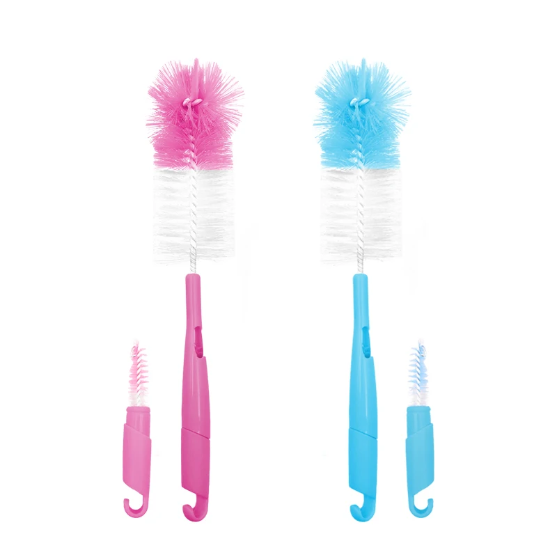 Оптовая продажа от оригинального производителя, щетка для чистки детских бутылочек из нейлоновой губки нескольких цветов