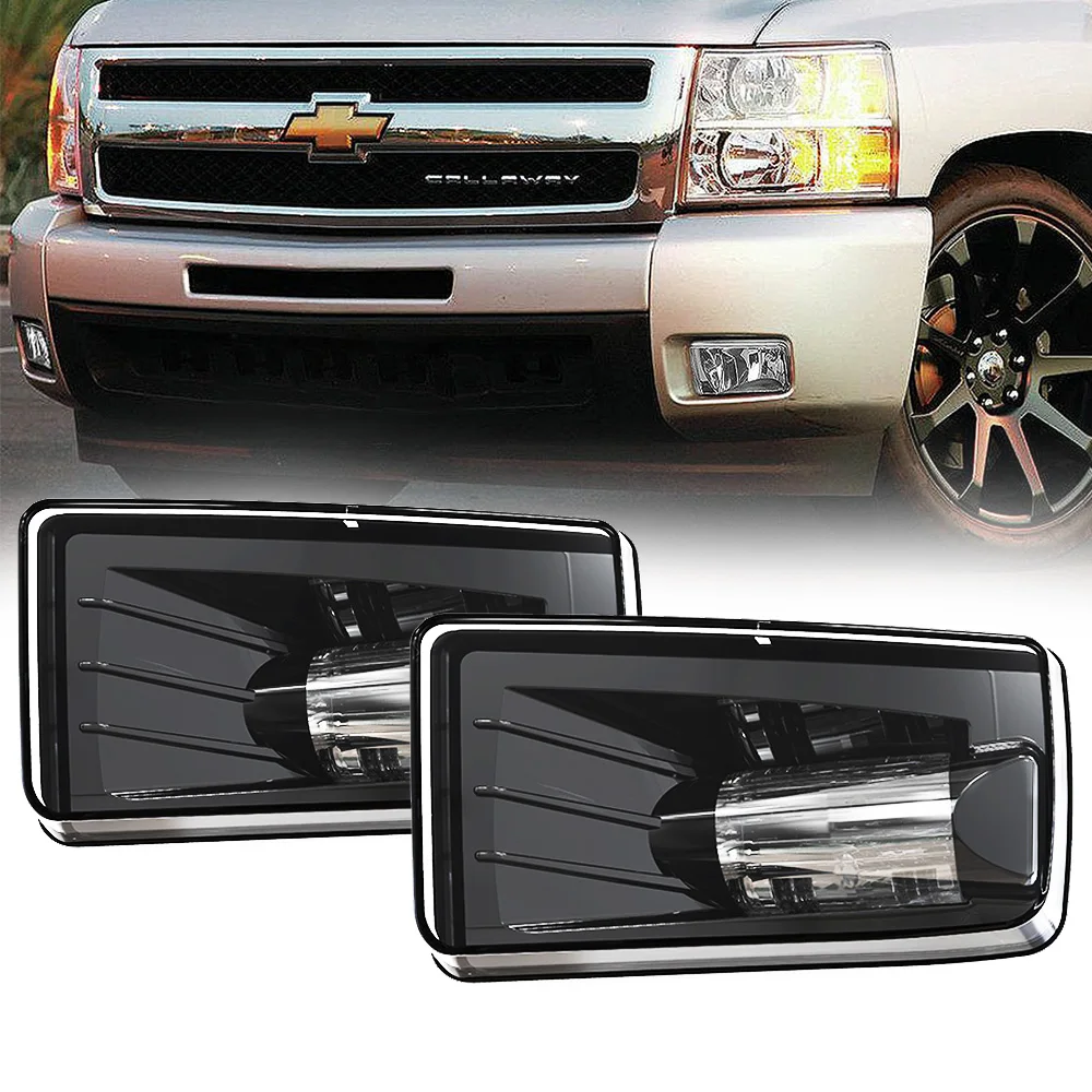 Silverado Fog Lights Front Bumper Fog Light Kit For 2007-2015 Chevy Silverado 1500/2500/3500 & Tahoe - Clear Lens, Halogen Chevy Silverado Fog Lights - Foto 2