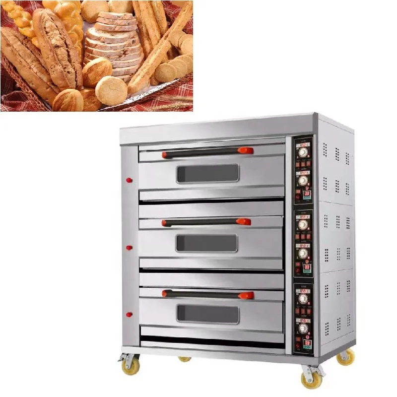 Bakery Equipment Commercial Industrial Bakery Electric and Gas Deck Pizza  Bread Trays Baking Oven for Biscuit and Bread
