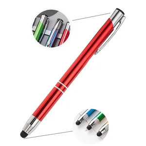 Promotional Multi-Color Aluminum Metal Ballpoint Pen With Tip Touch Customized Logo Stylus for Table Ball Point Printing