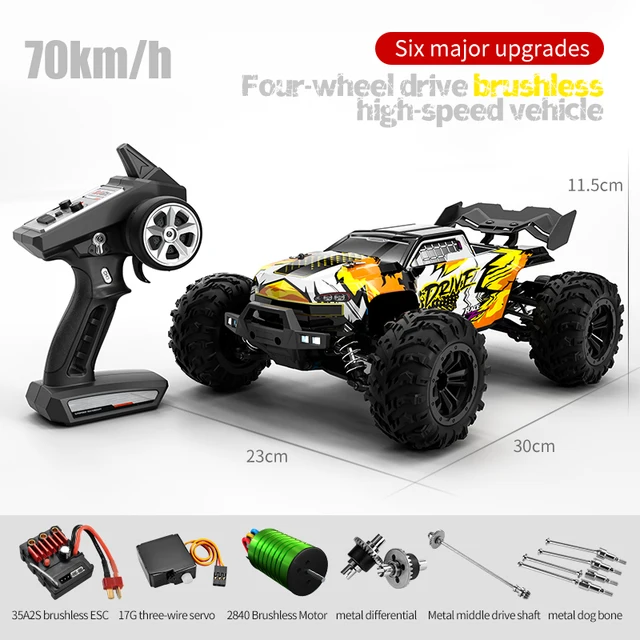 Carro de controle remoto 4x4, 70 km/h, alta velocidade, off-road