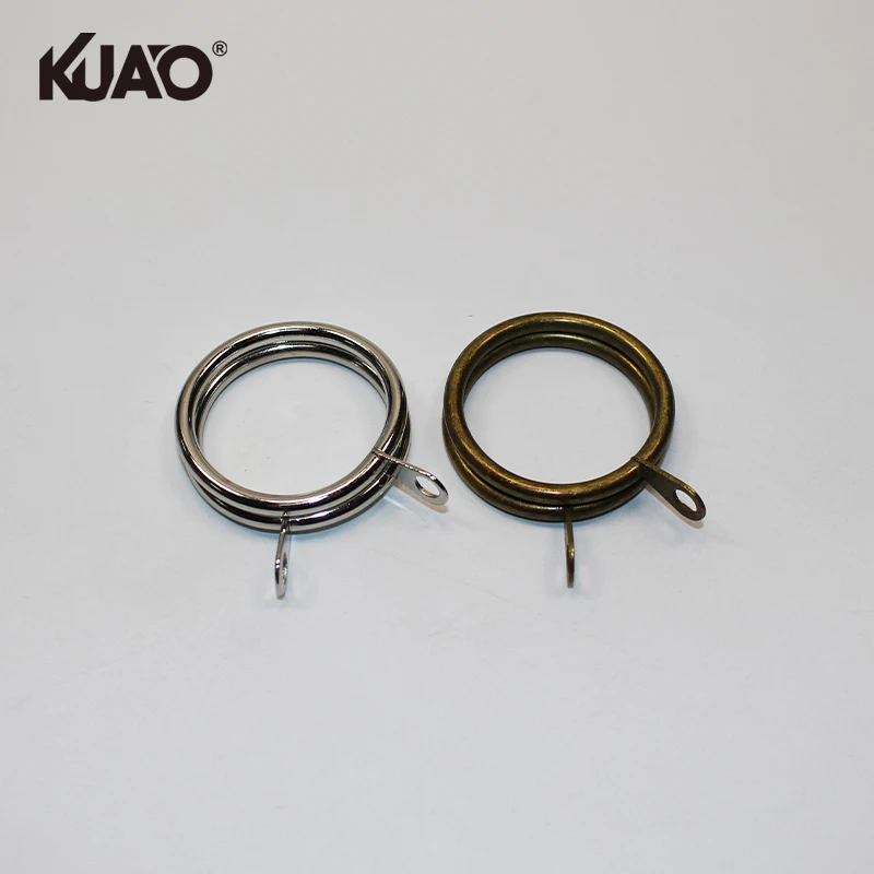Metal Curtain Rings with Hooks Assorted Finish Hanging Hardware for Window Drape Curtain Installation