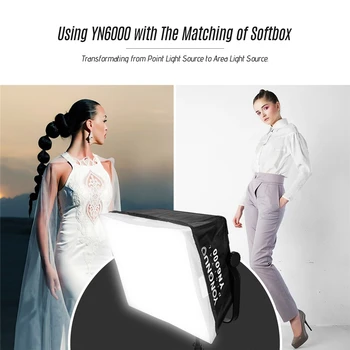 Yongnuo YN6000 Bi-Color LED Panel 3200-5600K With Soft Box & Bracket 600 Light detail image