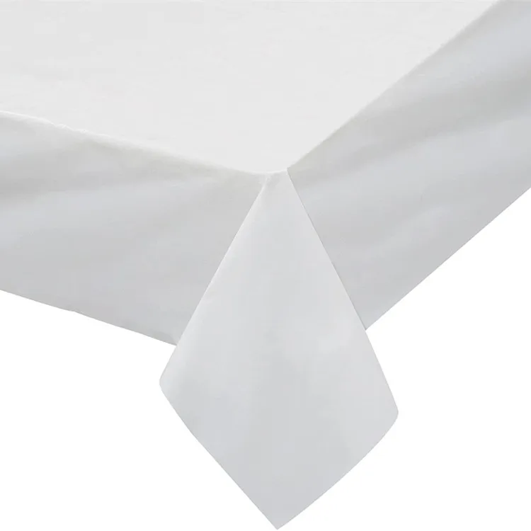 Custom Logo Disposable Plastic Table Cloth Cover White Black Rectangular Design Wedding Events Party Decorations Square Home