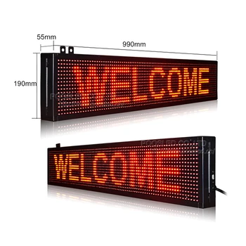 semi outdoor P10 red color scrolling text board moving advertising led display indoor electronic message sign