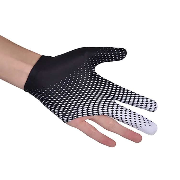 Wusuowei Non-Slip Billiards Gloves with High Elasticity Breathable Professional Snooker Three Fingers Gloves