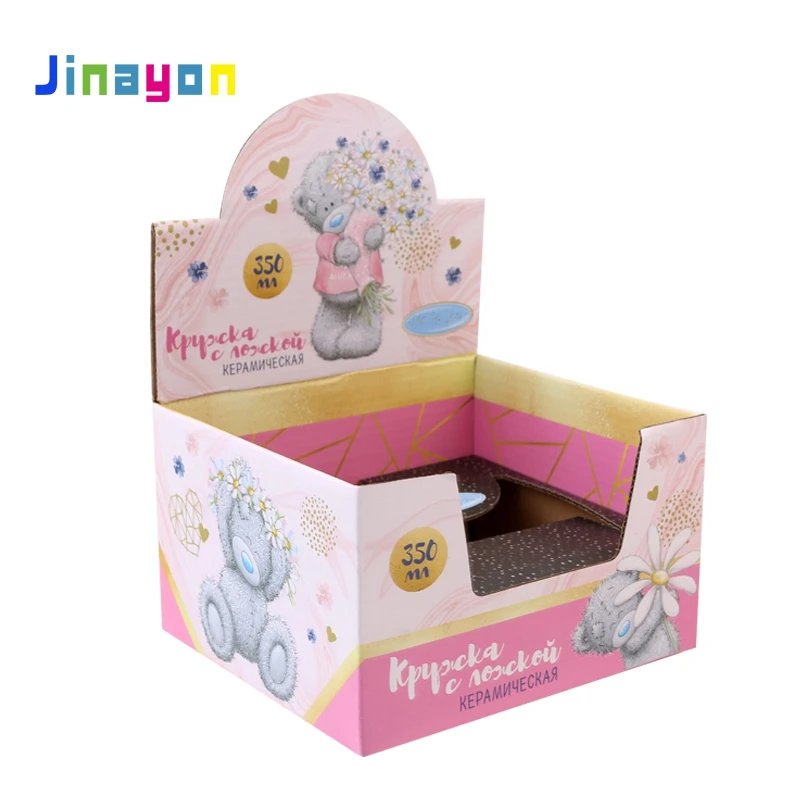 Jinayon Custom Mini PDQ Corrugated Paper Foldable Display Box for Retail Store Paper Product