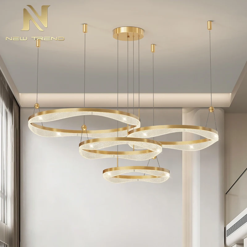 CPL-400 Hot Selling Ring Decorate Staircase Church Hotel Lobby Living Room Hanging Led Pendant Lamp  