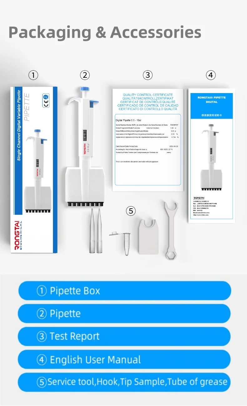 12-Channel Micro Pipette Adjustable Volume Multichannel Pipettor in Plastic Material