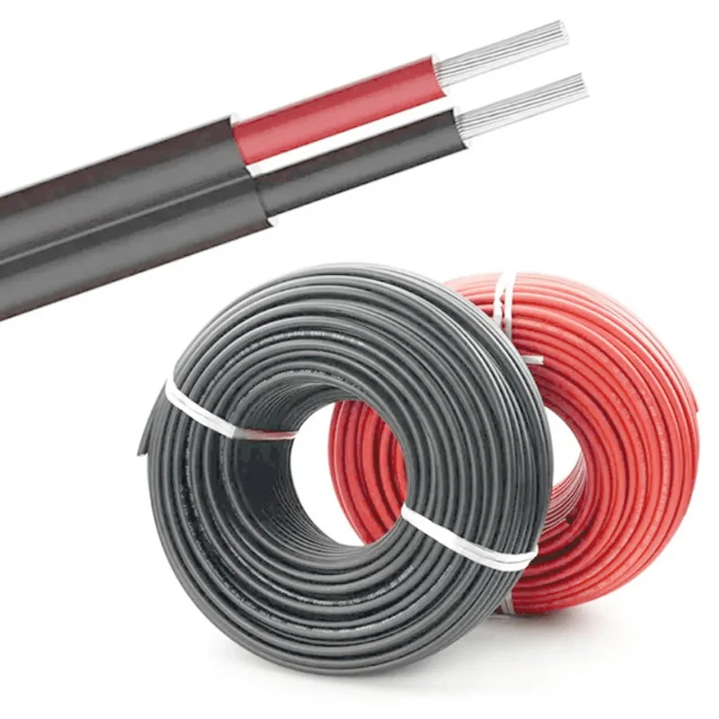 Twin Pv1f Tinned Copper Conductor Solar Cable 2 Core Solar Cable 2x4mm2 2x6mm2 2x10mm2 XLPE Solar Cable for Construction