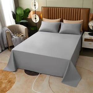 KOSMOS 100% Brushed Polyester 100gsm Microfiber 1800TC 4pcs Solid Color Bed Sheet Set Woven Disposable Top Bed Sheets