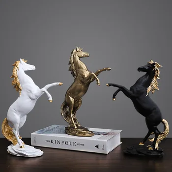 Wholesale Creative resin ornament crafts Household Modern Simplicity Successful Office Table Horse Home decor Decoration