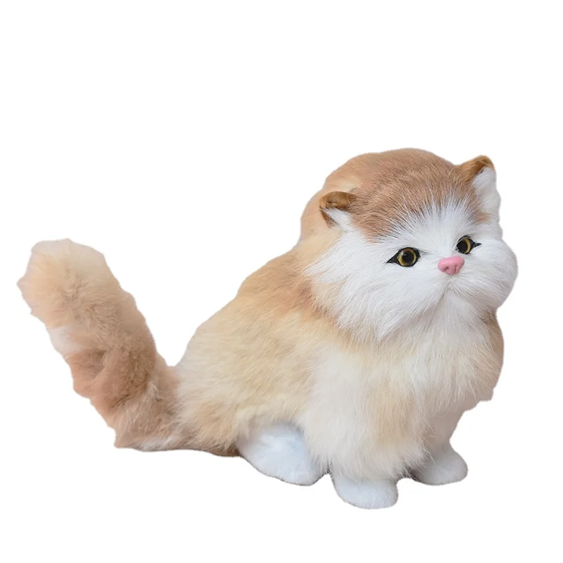 Gato de Peluche Esponjoso de 25cm, 35cm, 50cm, Simulación de Ojos