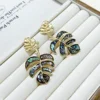 Leaf shape earrings