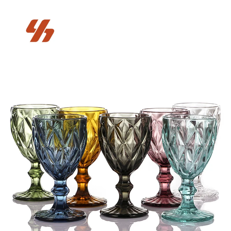 Colored Diamond-Pattern Goblet Collection, Alibaba Product ID 1601381804668