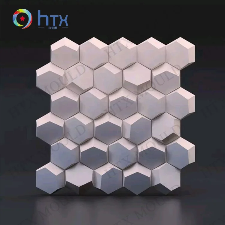 Geometric Square Textured Cement Wall Brick Silicone Mold Creative Hand-made buy Mould for Hexagonal Concrete Gypsum Background Wall