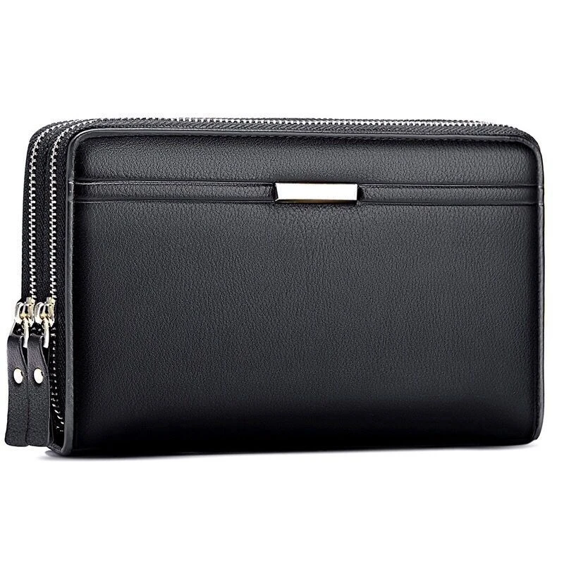 New Men's Clutch Bag Large Capacity With Dual Zipper And Multiple