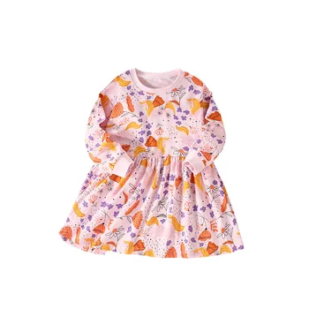 European and American baby dresses autumn new style casual printed long-sleeved little girl baby princess dress