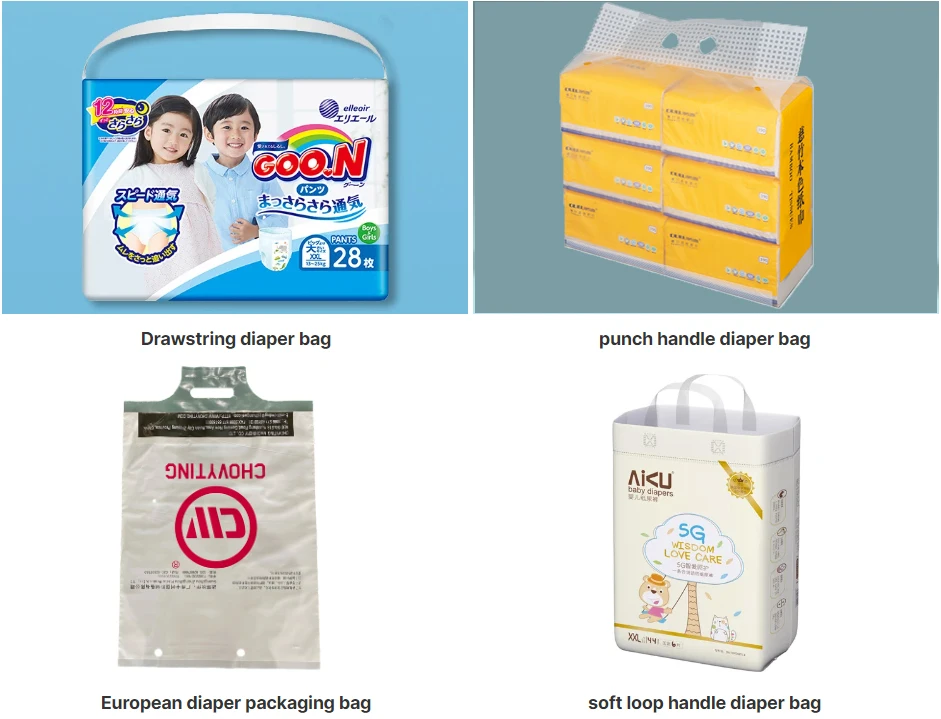 Automatic high speed punching handle Wicket Diaper plastic Bag Making Machine