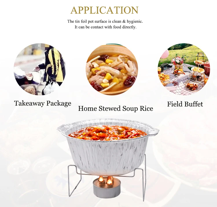 Disposable Aluminum Foil Cooking Pot Takeout Cooking Foil Pots With