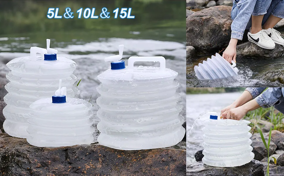 Outdoor picnic hiking camping accessories folding bucket folding water container
