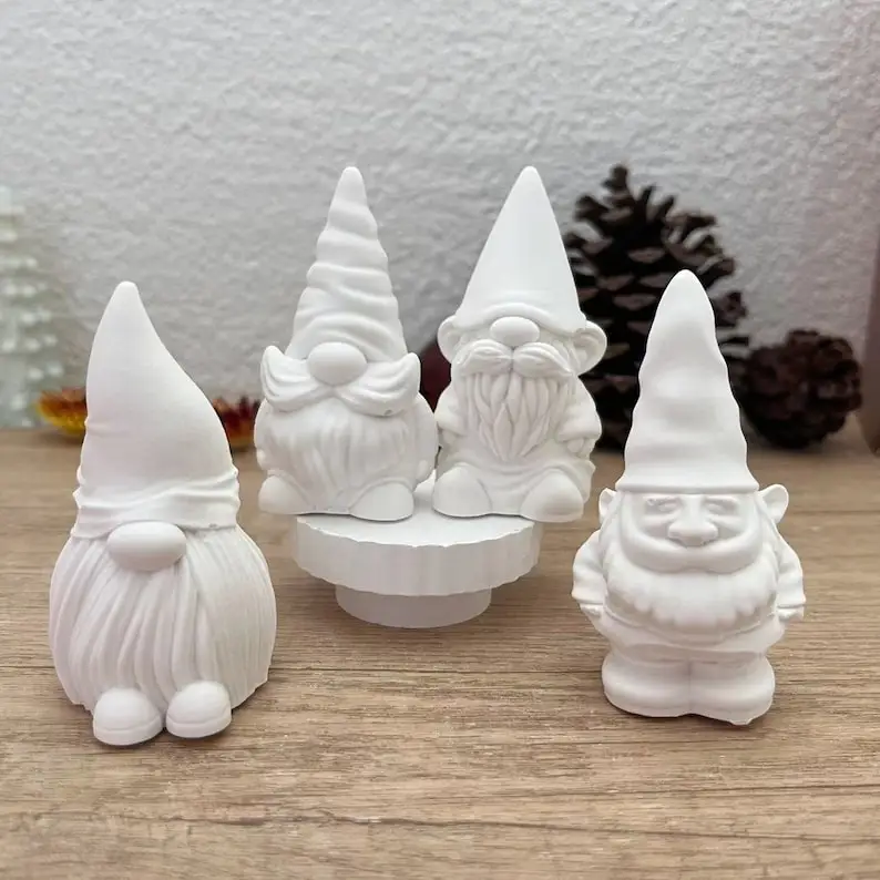 Figurine Gnome En Céramique Biscuit à Peindre - Neuf, Mignon, Au Choix