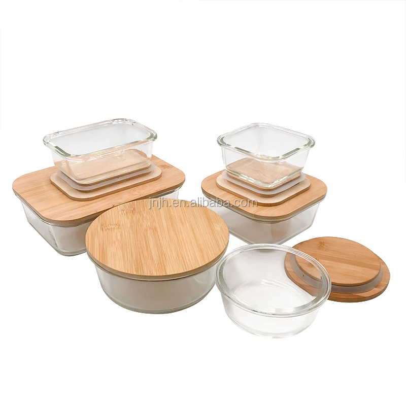 Glass Meal Prep, Food Storage Containers, with Sustainable Bamboo Lids, Food  Dividers Separators