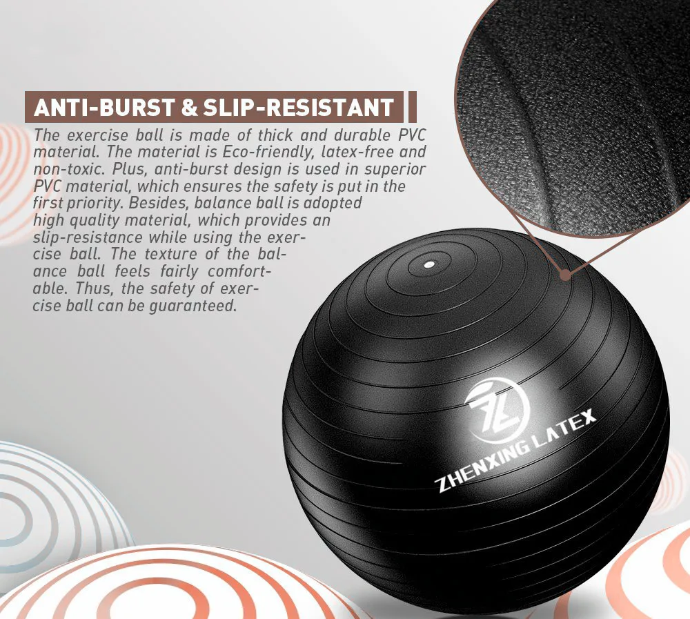 Мяч для фитнеса мяч йоги из мягкого ПВХ с насосом размер 55/65/75 см